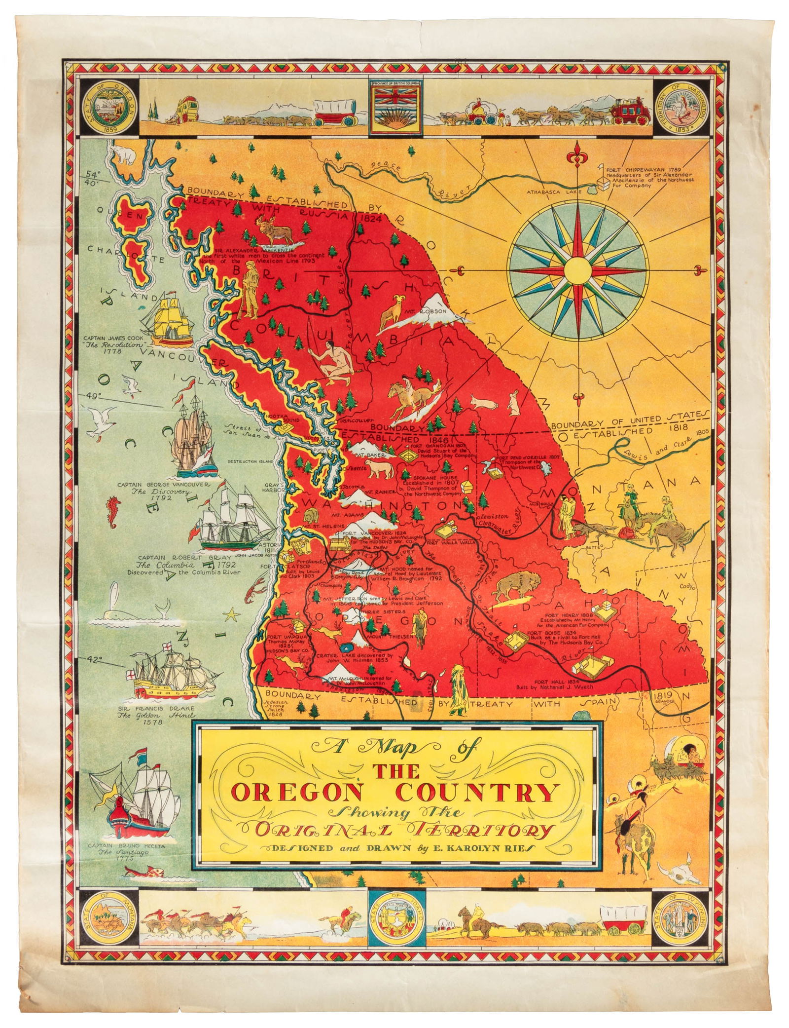 Pictorial map of Oregon Territory (1 of 2)