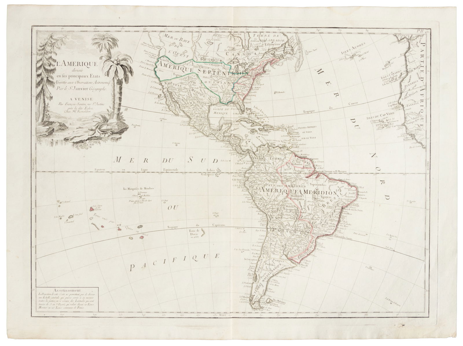 Santini map of Americas c.1784 (1 of 3)