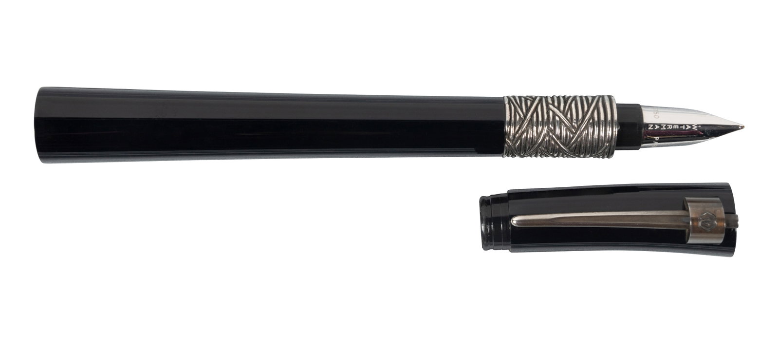 WATERMAN SÃ©rÃ©nitÃ© Ltd Ed Fountain Pen: Heading: Maker: Waterman Lot Name: SÃ©rÃ©nitÃ© Black Lacquer and Sterling Silver Fountain Pen Place: Date: Description: The Paris-based iteration of Waterman created an instant classic wit
