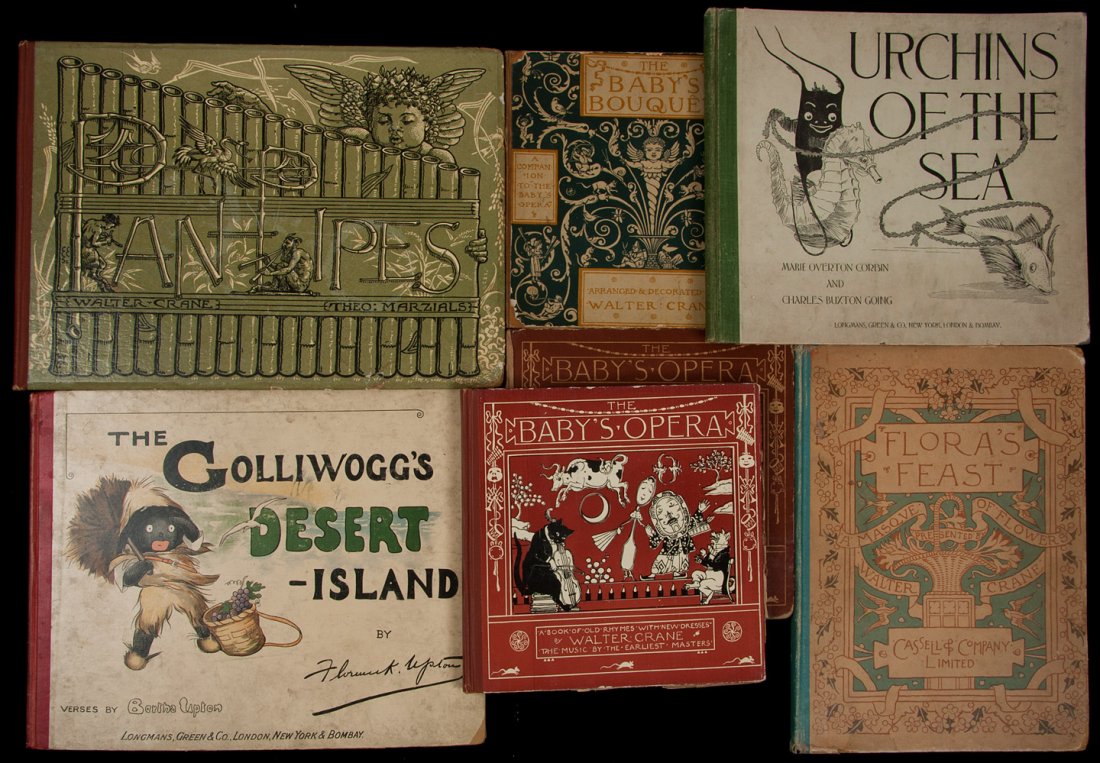 Ten children's books: Title: Ten children's books Author: ** Description: Includes: Crane, Walter. Flora's Feast: A Masque of Flowers. Cassell & Company, 1890. * Corbin, Marie Overton. Urchins of the Sea. Illustrated by F.