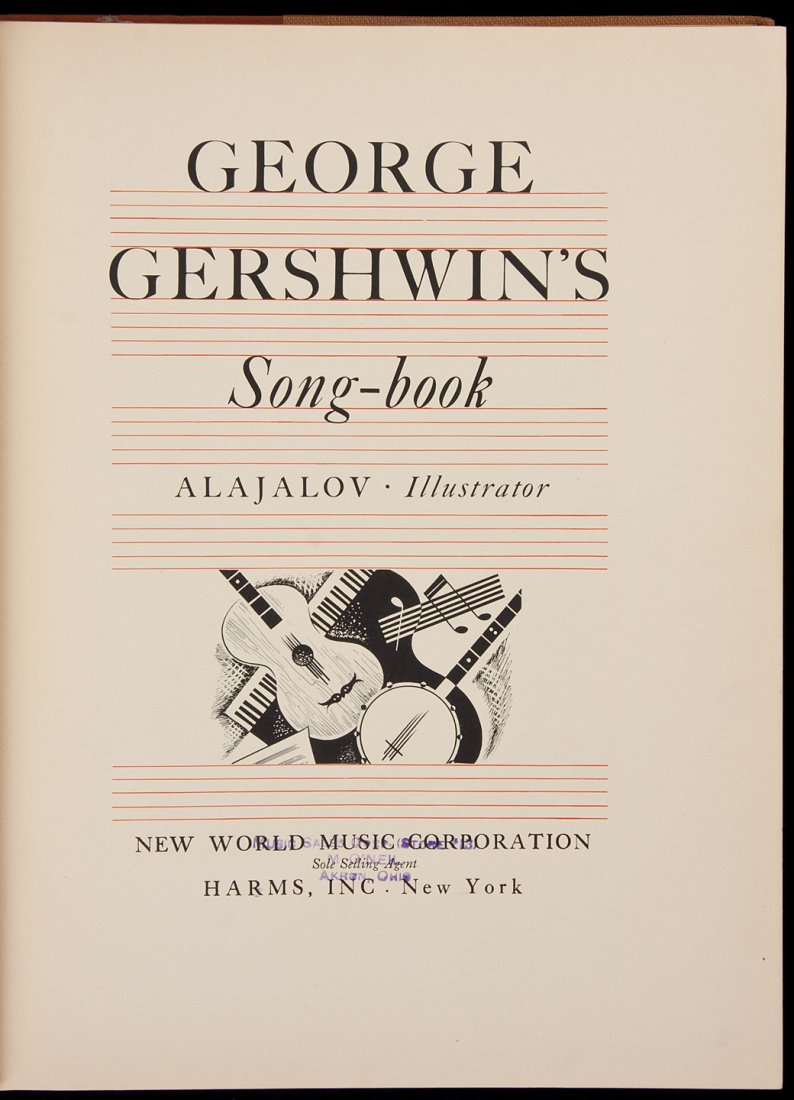 George Gershwin's Song Book 1932: Title: George Gershwin's Song Book Author: Gershwin, George Description: Frontispiece photograph of Gershwin, plus color illustrations by Constantin Alajalov. 12¾x9½, half brown calf and boards, let