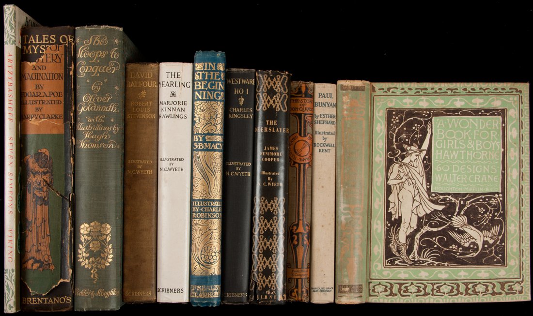 Eleven illustrated works: Title: Eleven illustrated works Author: ** Description: Includes: Poe, Edgar Allen. Tales of Mystery and Imagination. Illustrated by Harry Clarke. With dj. 1 of 2500 copies. Brentanos, [c.1923]. * Haw