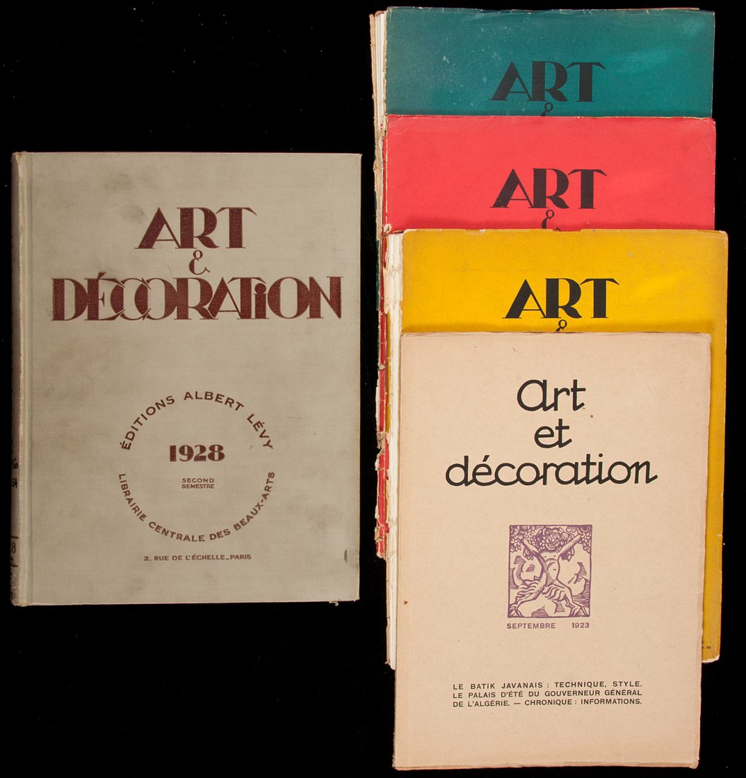 Art et Decoration several issues 1923-1951: Title: Art et Decoration. Revue Mensuelle d'Art Moderne Author: Levy, Emile, ed. Description: Several issues of the magazine from 1923 to 1937, plus one issue from 1951. In original wrappers. Plus a f