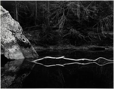 Yosemite photograph signed by John Sexton: Heading: Author: Sexton, JohnTitle: White Branch, Merced River, Yosemite CA Place Published: Carmel Valley, CA Publisher: Date Published: 1974; print: 1981 Description: Gelatin silver print.