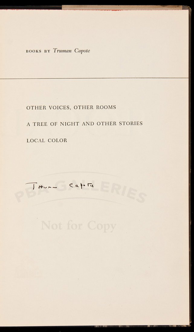 Local Color signed by Truman Capote 1st in dj: Title: Local Color Author: Capote, Truman Description: Illustrated throughout from photographs taken by various people, including Cecil Beaton, Henri Cartier-Bresson, Karl Bissinger, etc. Half cloth a