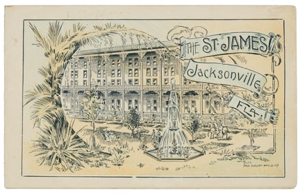 Color brochure for Jacksonville FL hotel 1889