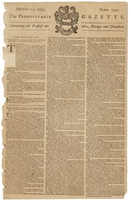 Ben Franklin kite experiment in his PA Gazette