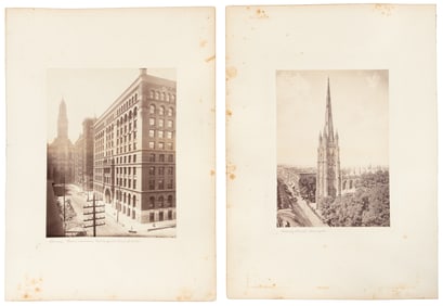 Three photographs of Niagara Falls with 2 city scenes