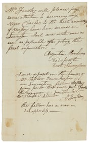 Runaway Slave reward document, Tennessee
