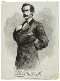 J. Wilkes Booth wood engraved portrait