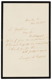 Autograph card signed by Lucrecia R. Garfield