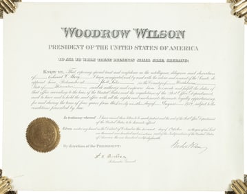 Woodrow Wilson signed appointment
