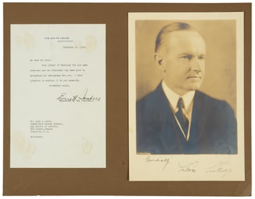 Signed portrait, U.S. President Calvin Coolidge