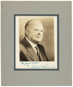 Signed portrait of U.S. President Herbert Hoover