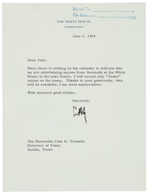Pres. LBJ writes to Gov. Connally about onions