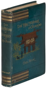 Head Hunters of Borneo, 1882, with Travel Map