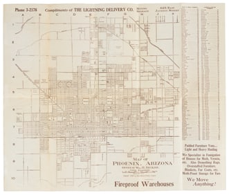 Map of Phoenix with bird's-eye view
