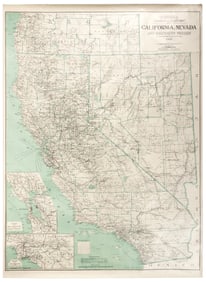 Large map of California & Nevada 1907