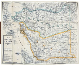 Folding map of the East Bay, 1913
