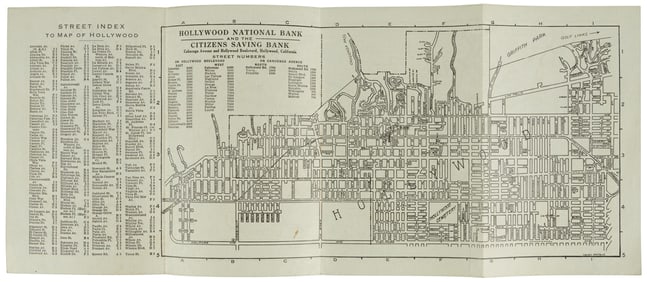 Map & Street Directory of Hollywood, 1919