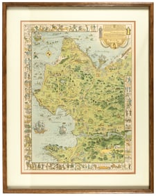 Jo Mora's pictorial map of Monterey Peninsula 1927