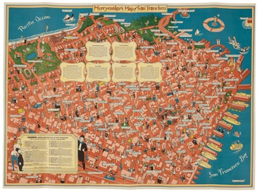 Pictorial map of ribald San Francisco 1940
