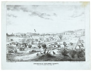 View of Springfield, CA in letter sheet