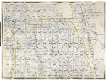 Weber's folding map of Tulare County Cal.1914