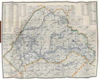 Large folding map of Tuolumne County 1914