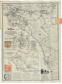 Road map of Southern California c.1925
