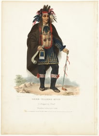 Colored lithograph of Chippeway chief 1836