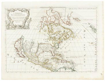 Italian edition of Sanson's map of North America, 1677