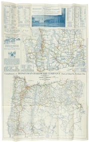Road map of West Coast states 1925