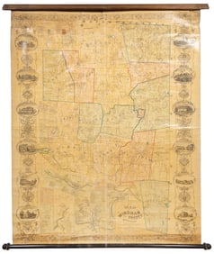 Large wall map of Windham Connecticut 1856