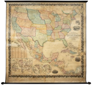 Large wall map of U.S. & Central America