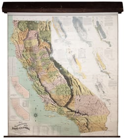 Grapho-Politico wall map of California 1902