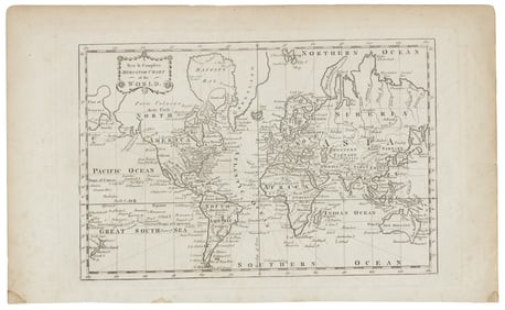 Mercator Chart of the World by Millar c.1780
