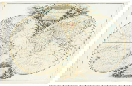World map with Cook's routes 1786