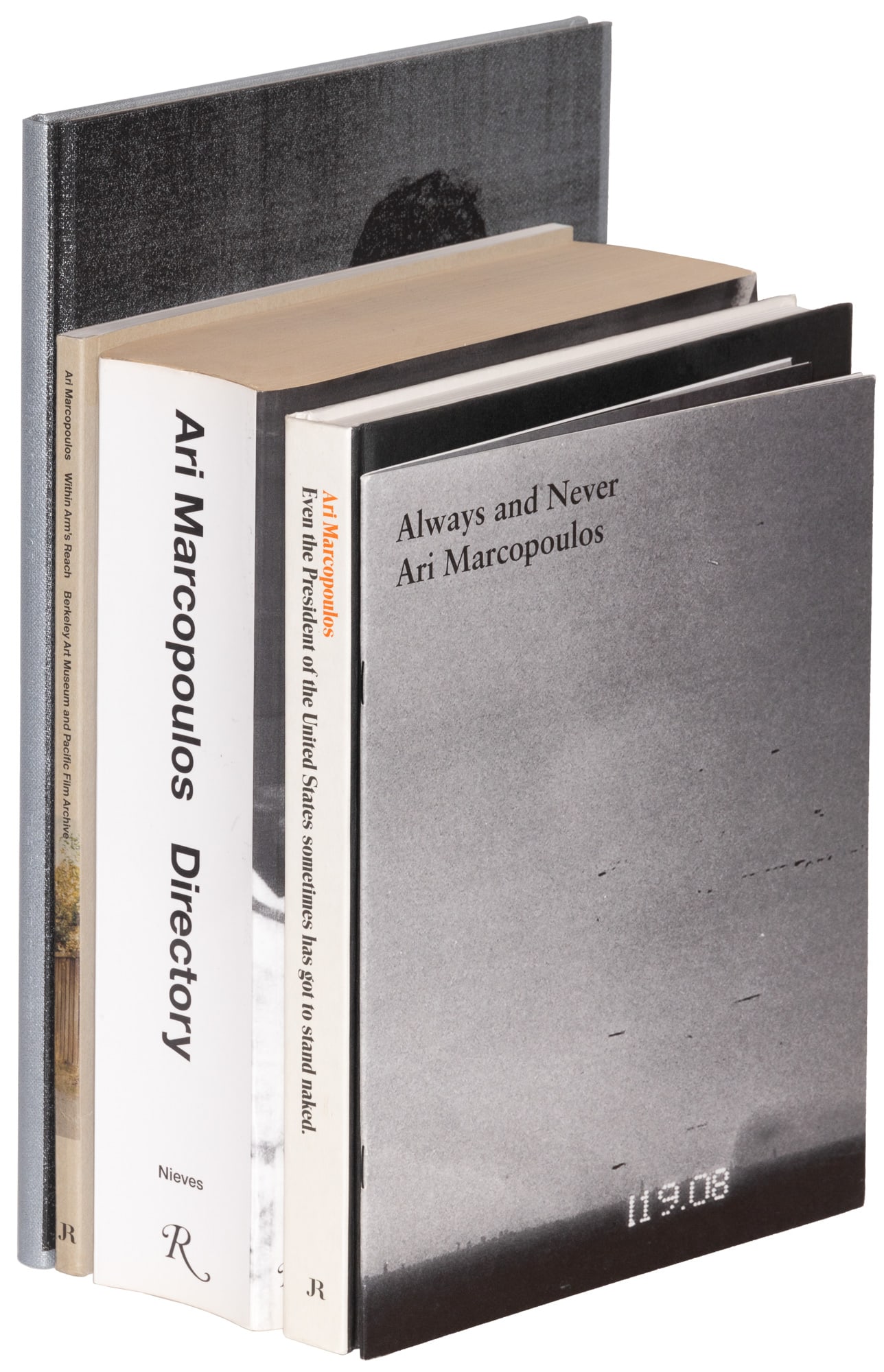 Five books by Ari Marcopoulos, 1 signed, 1 sgd print (1 of 2)