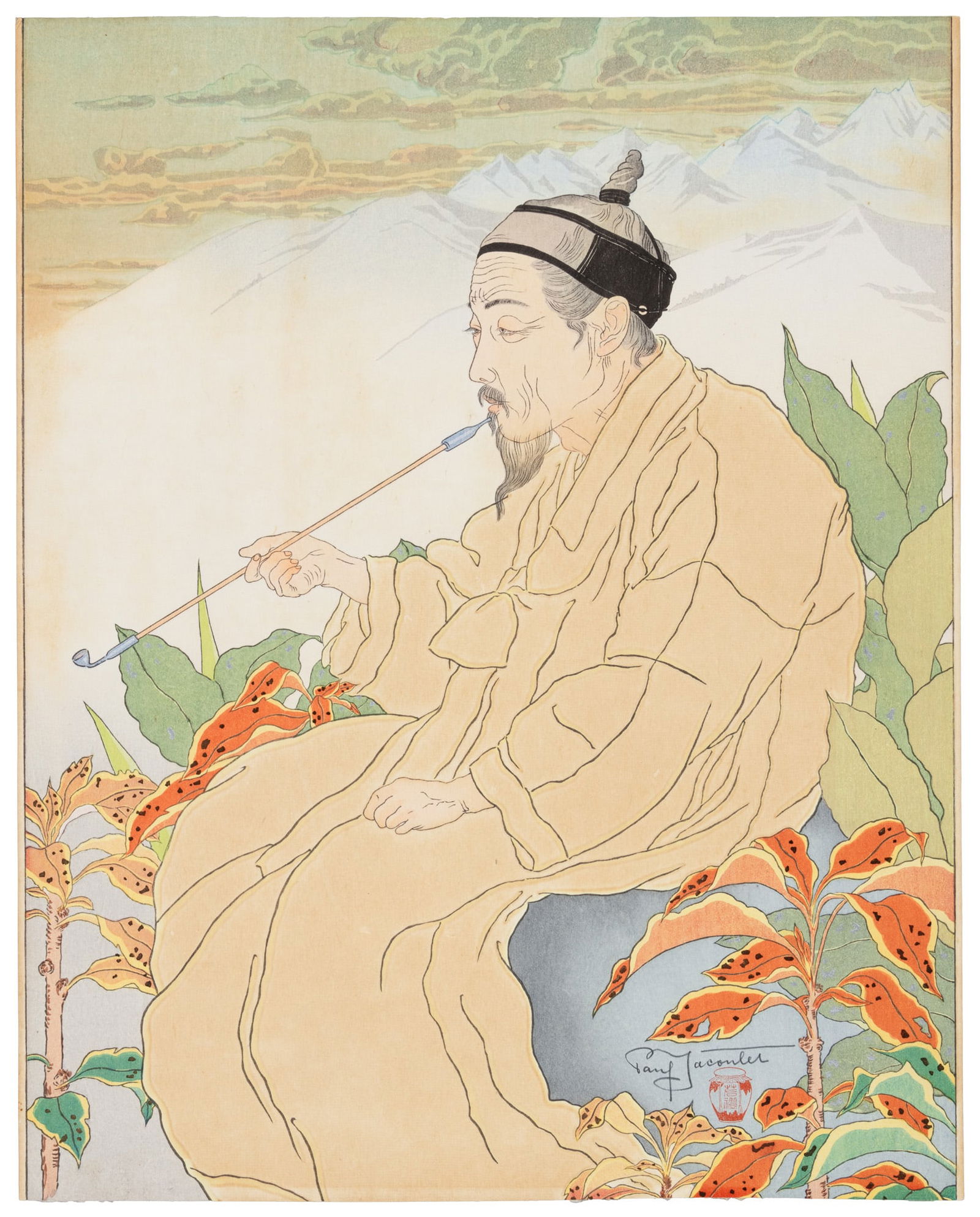 Jacoulet's Hokkan-Zan - Seoul, Coree, 1937 (1 of 2)