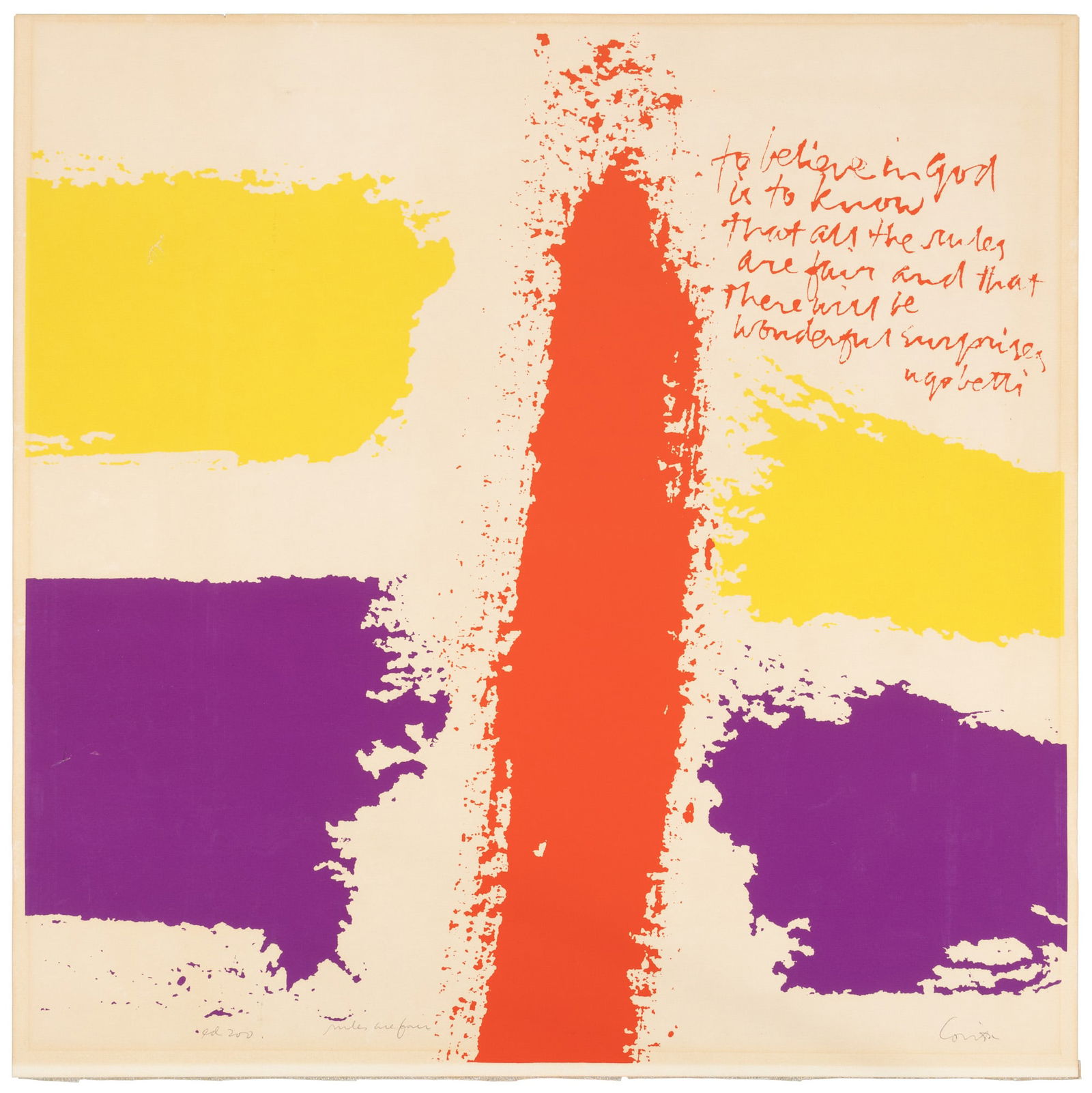 Rules are Fair signed by Sister Corita (1 of 3)