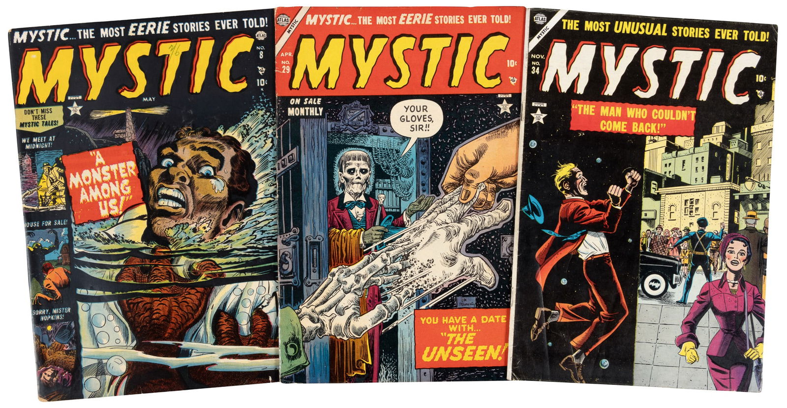 MYSTIC #s 8, 29 & 34 * Three Pre-Code Atlas Mags * Colletta Comes Thru (1 of 2)