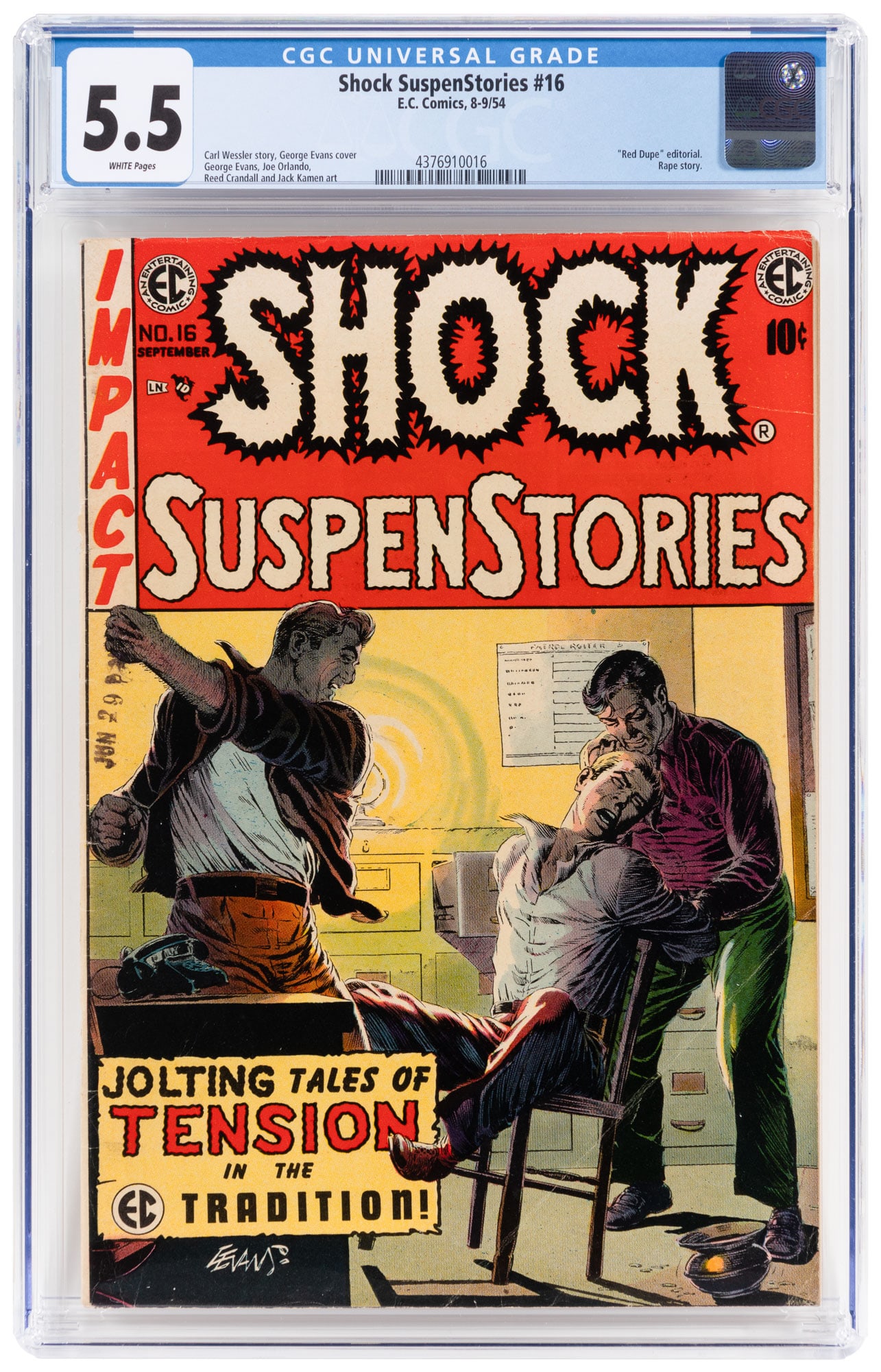 SHOCK SUSPENSTORIES #16 * CGC 5.5 * Red Dupe" * Scarecrow Woe" (1 of 2)