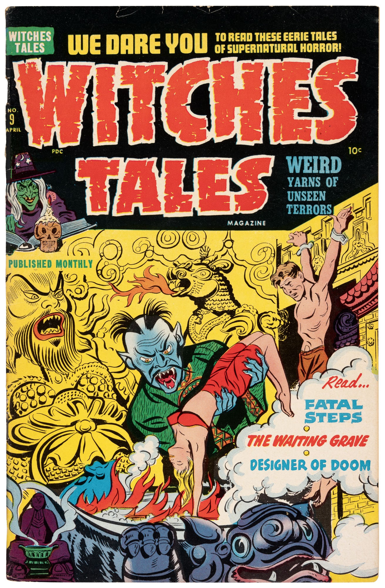 WITCHES TALES #9 * 6.0 * Terror Trend * So-So Satanists * Sink-or-Swim Stiffs (1 of 2)