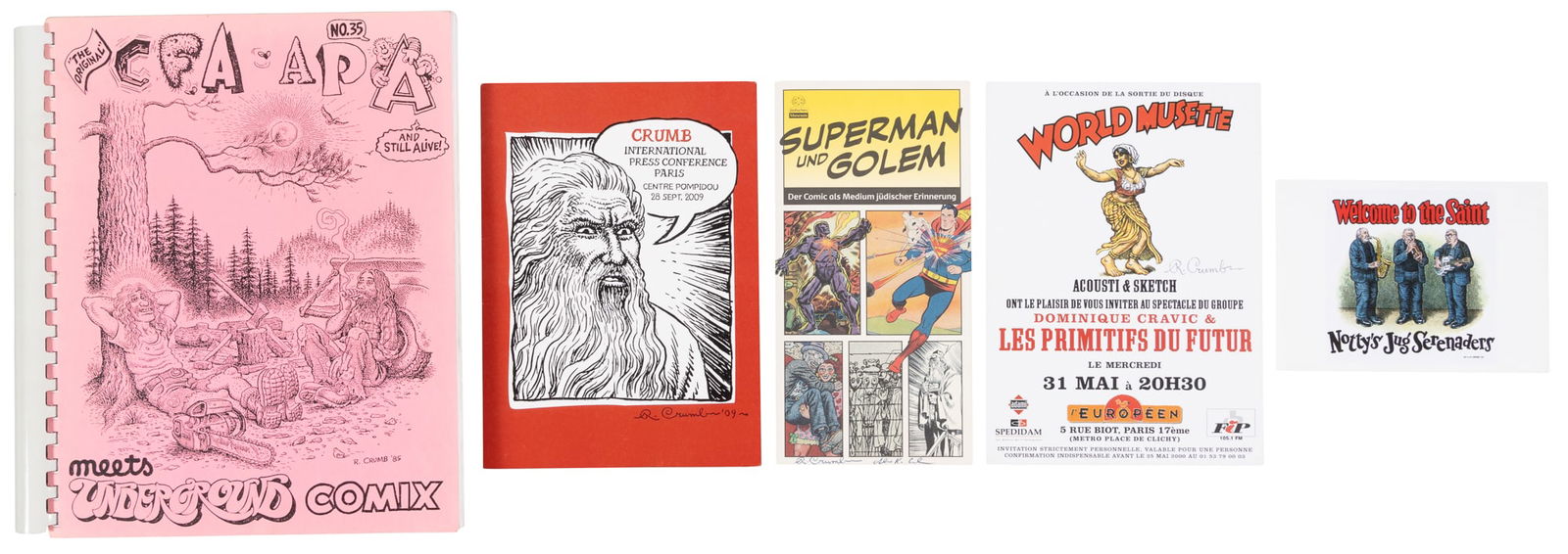 R. Crumb Lot * CFA-APA 'Zine * Weirdo Print * Signed Cards (1 of 2)