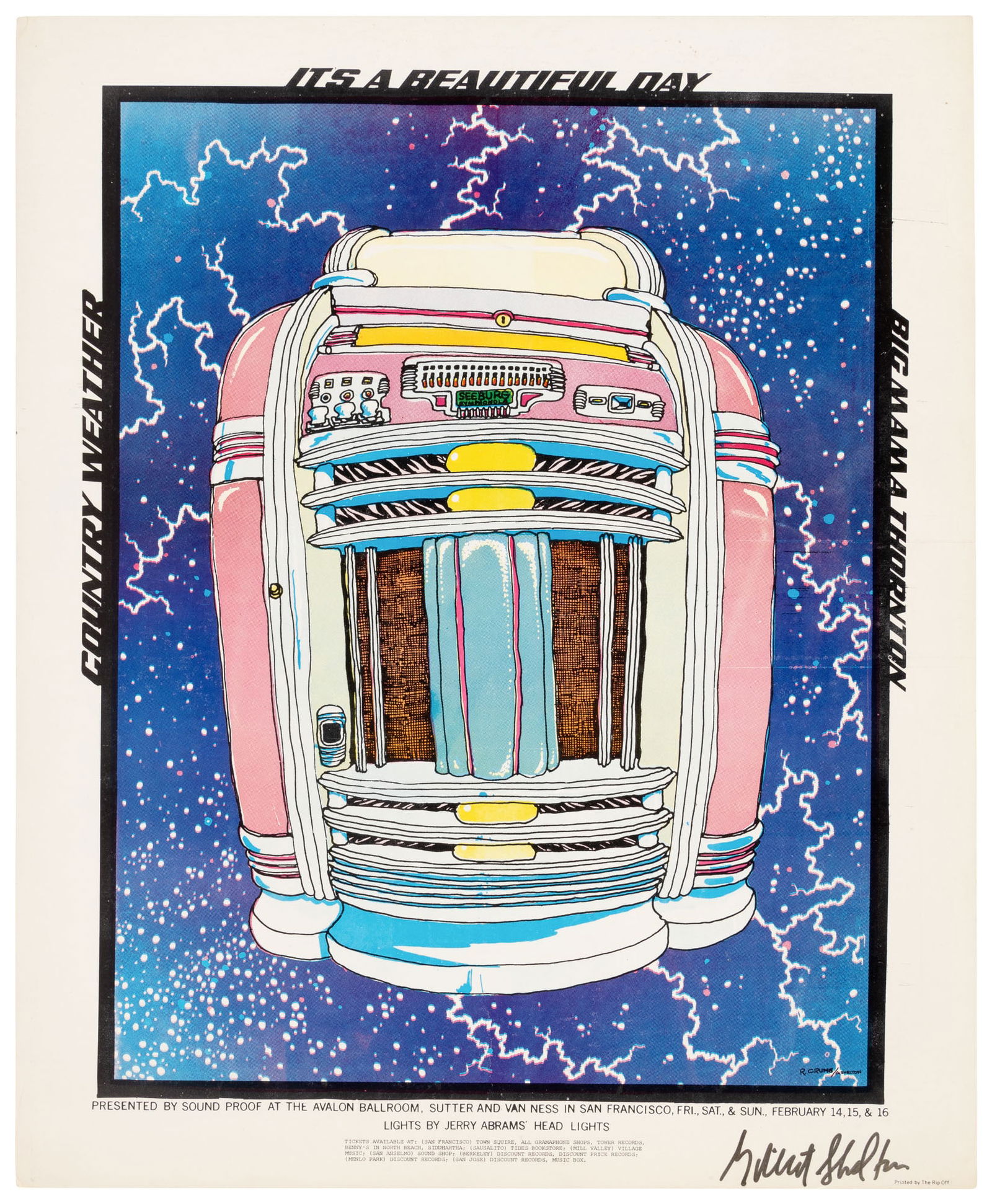 Crumb & Shelton * Avalon Ballroom It's a Beautiful Day Signed Concert Poster (1 of 2)