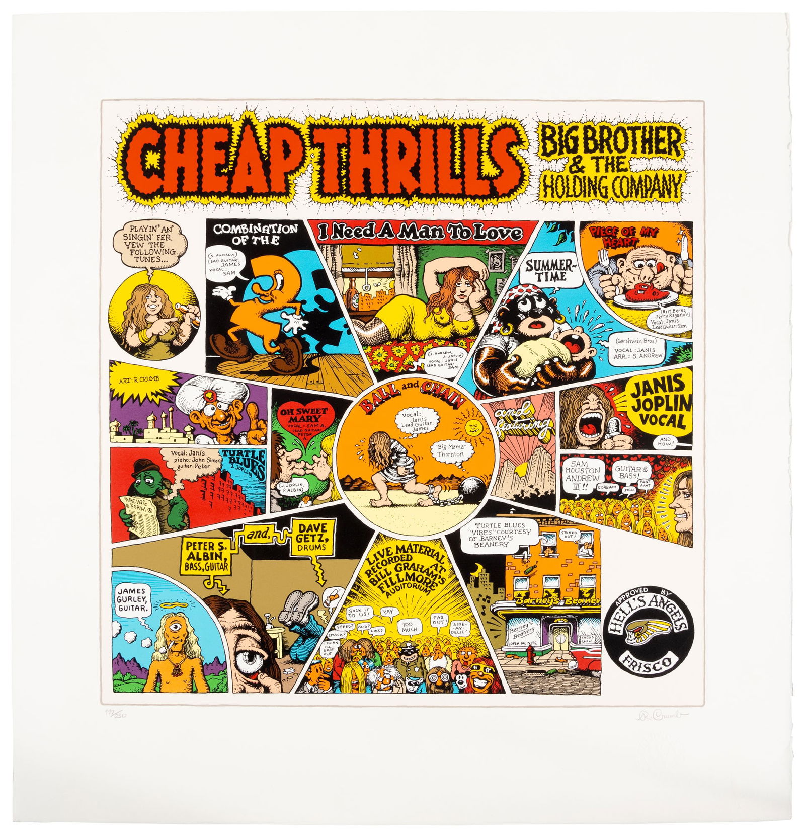 R. Crumb * Cheap Thrills * Janis Joplin * 1st Ltd Signed Serigraph (1 of 2)