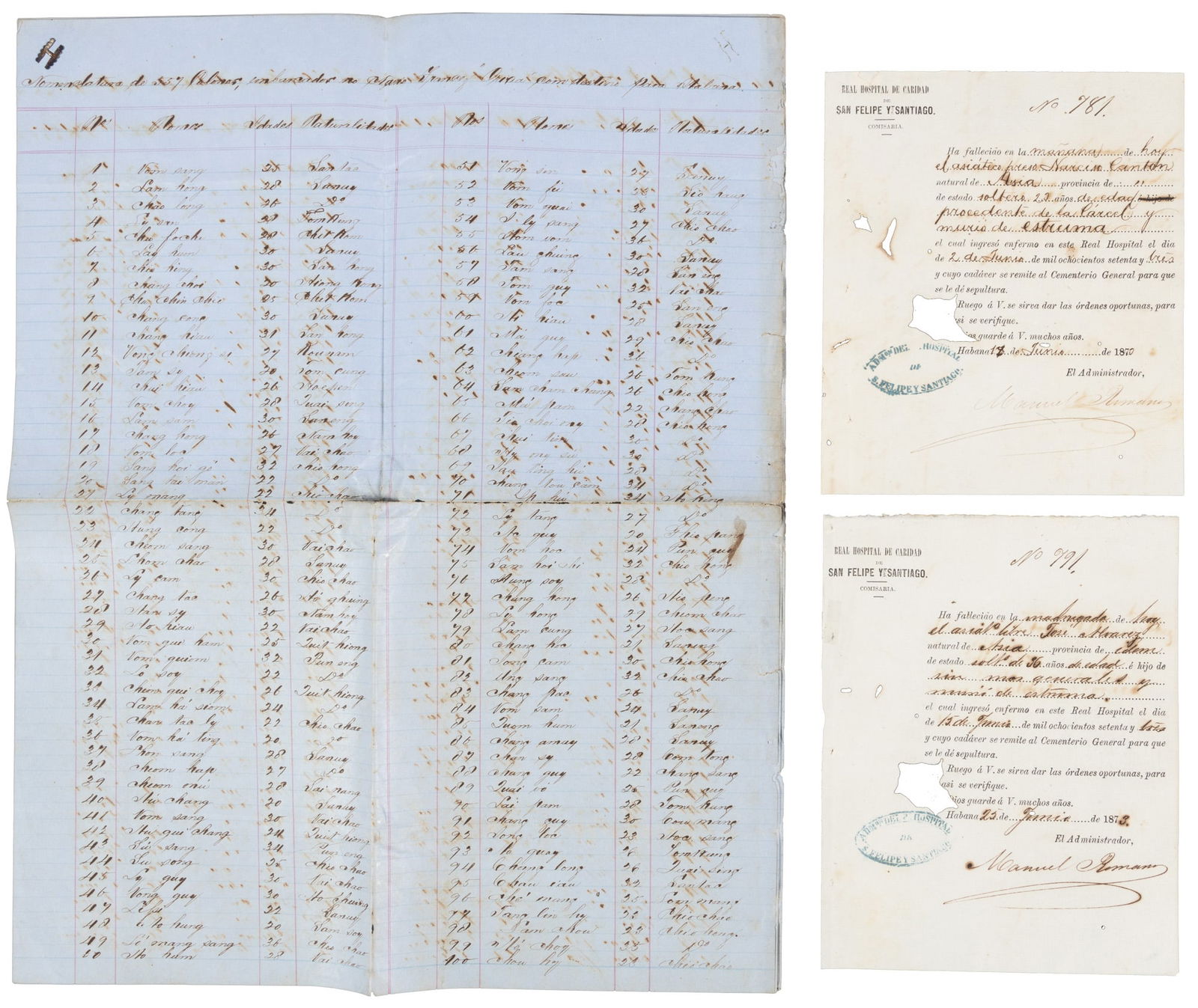 557 Chinese laborers bound for Cuba, 1867 (1 of 9)