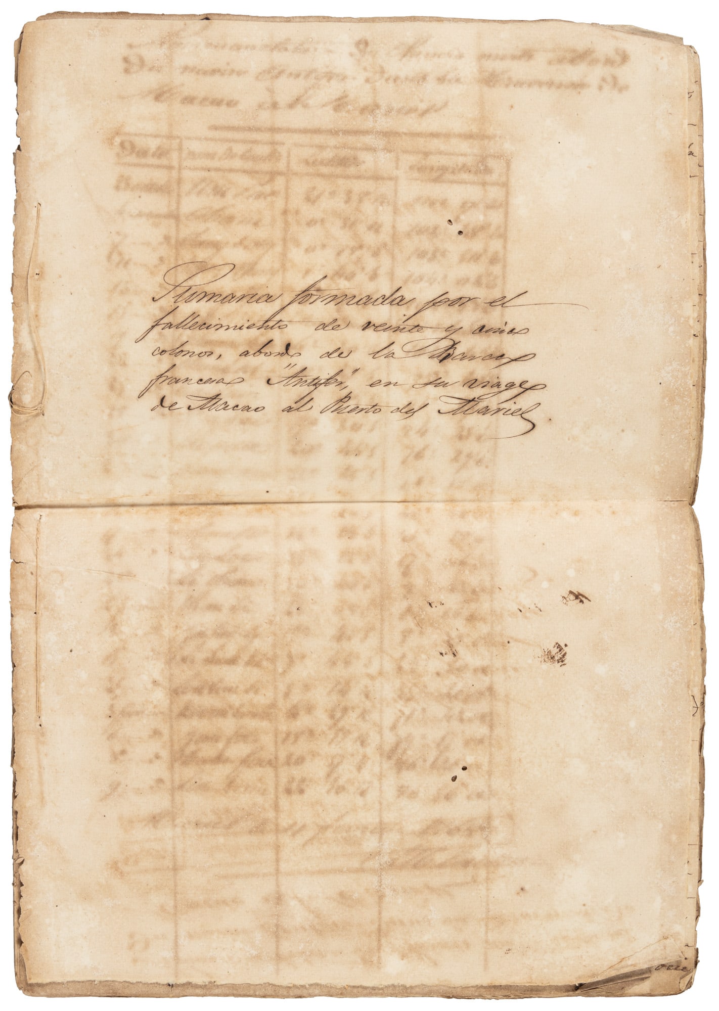 Deaths of Cuba-bound Chinese coolies charted (1 of 5)