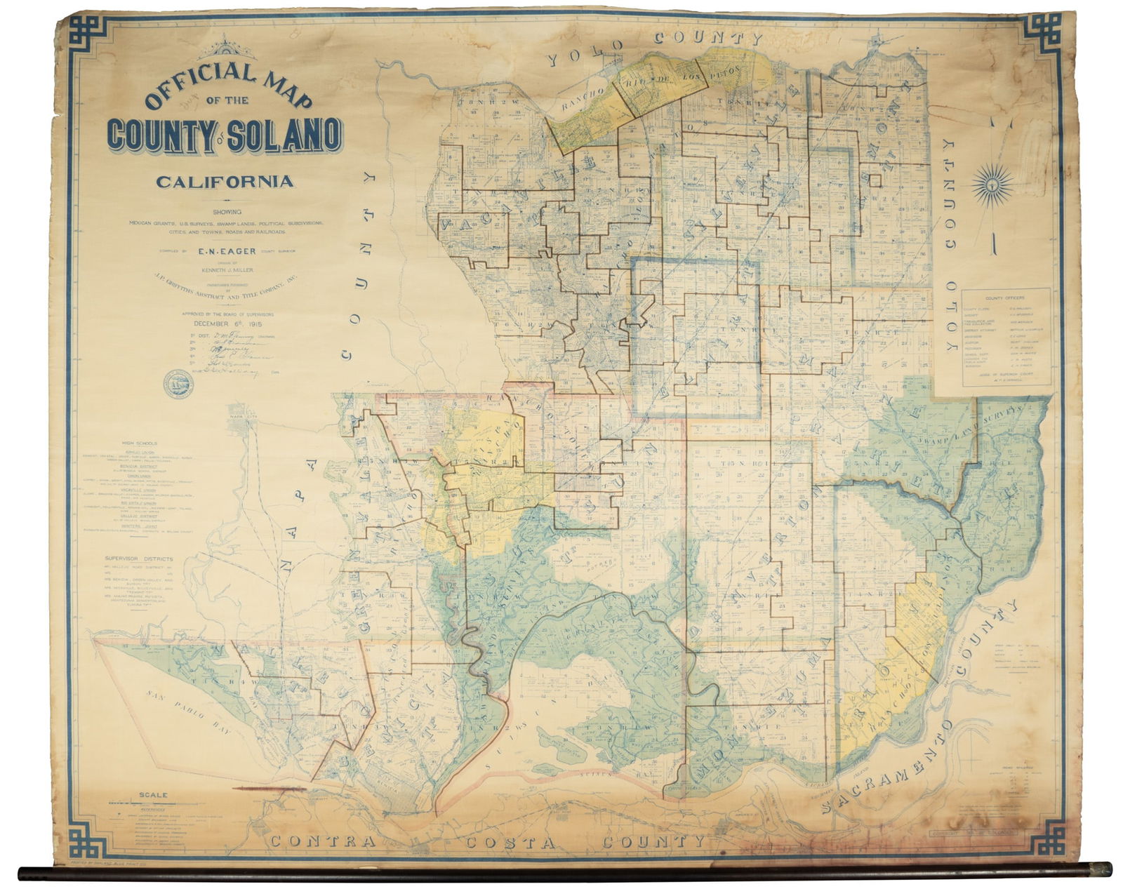 Wall map of Solano County, California 1915 (1 of 4)